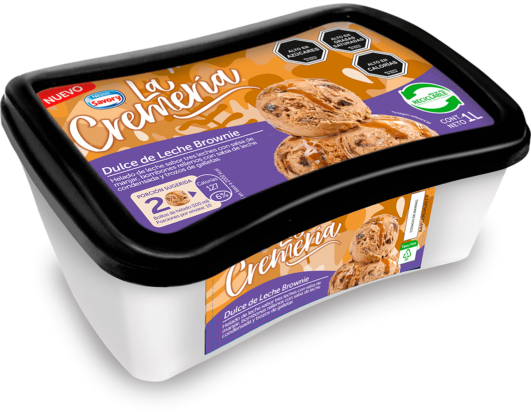 Helado LA CREMERÍA® Dulce de Leche Brownie 1L