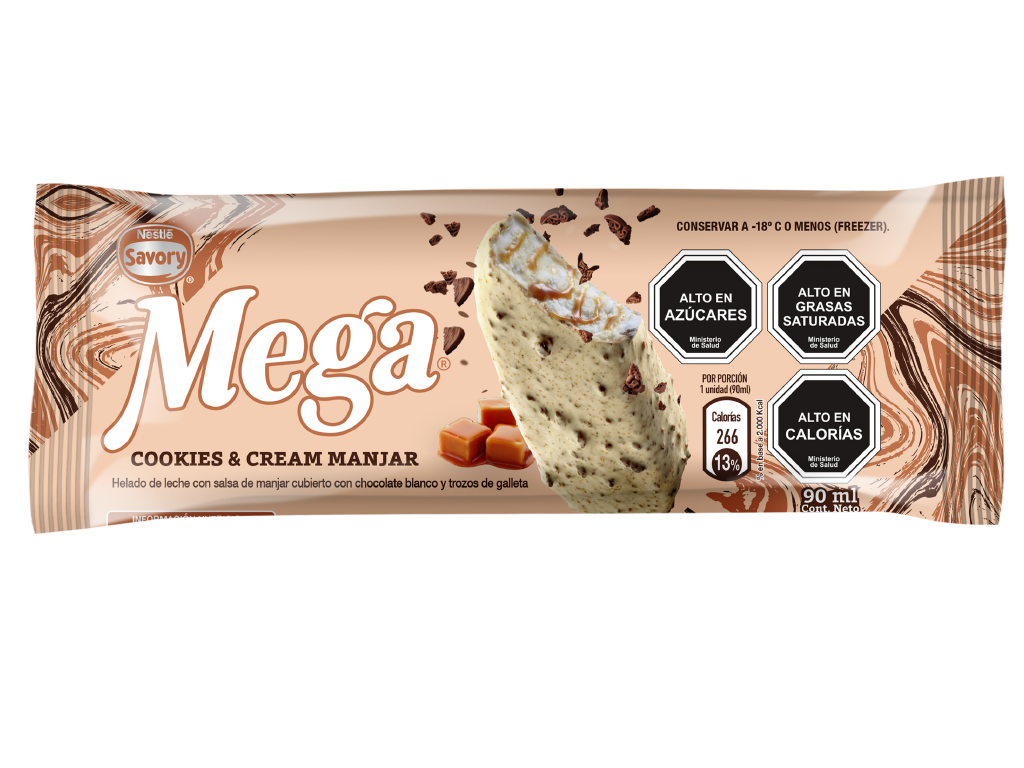 Helado MEGA® Cookies and Cream Manjar 90ml | Savory®