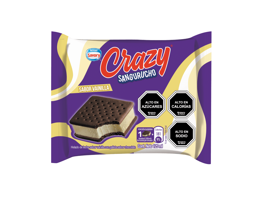 Helado CRAZY® Sangurucho Vainilla 125ml 